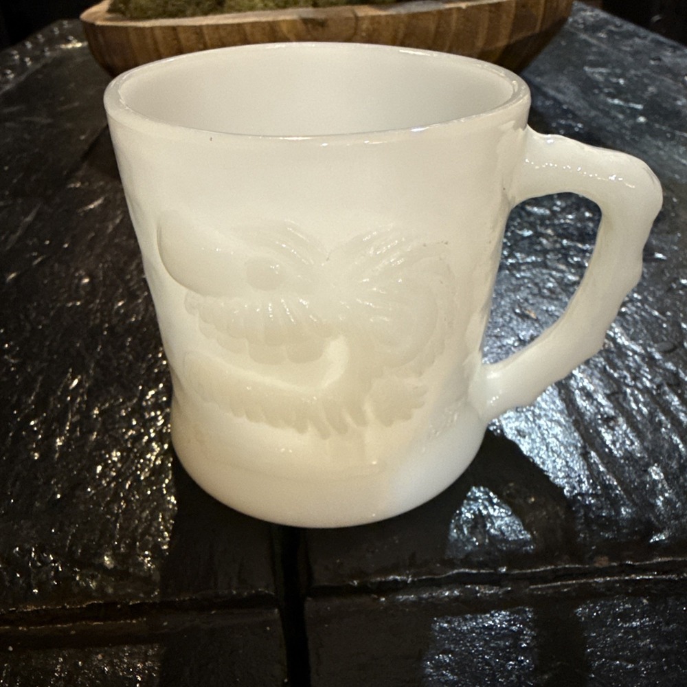Vintage White Milk Glass B.C. Comics Grog Coffee Cup Mug Artist J. Hart Collect